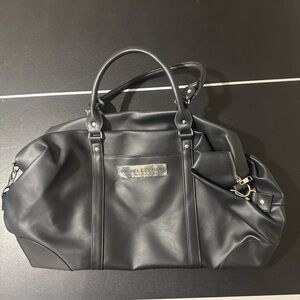 Black weekender bag